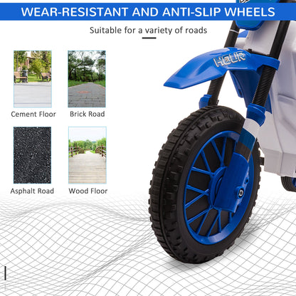 VarietyKart Kids Dirt Bike 12V Battery-Powered Ride-On Electric Motorcycle with Charging Battery, Training Wheels Blue