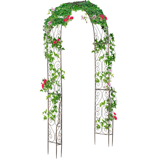 7.5ft Garden Metal Arch Outdoor Walkway Arbor for Decorative Climbing Vine Plants Party Wedding Ceremony Decoration Acce
