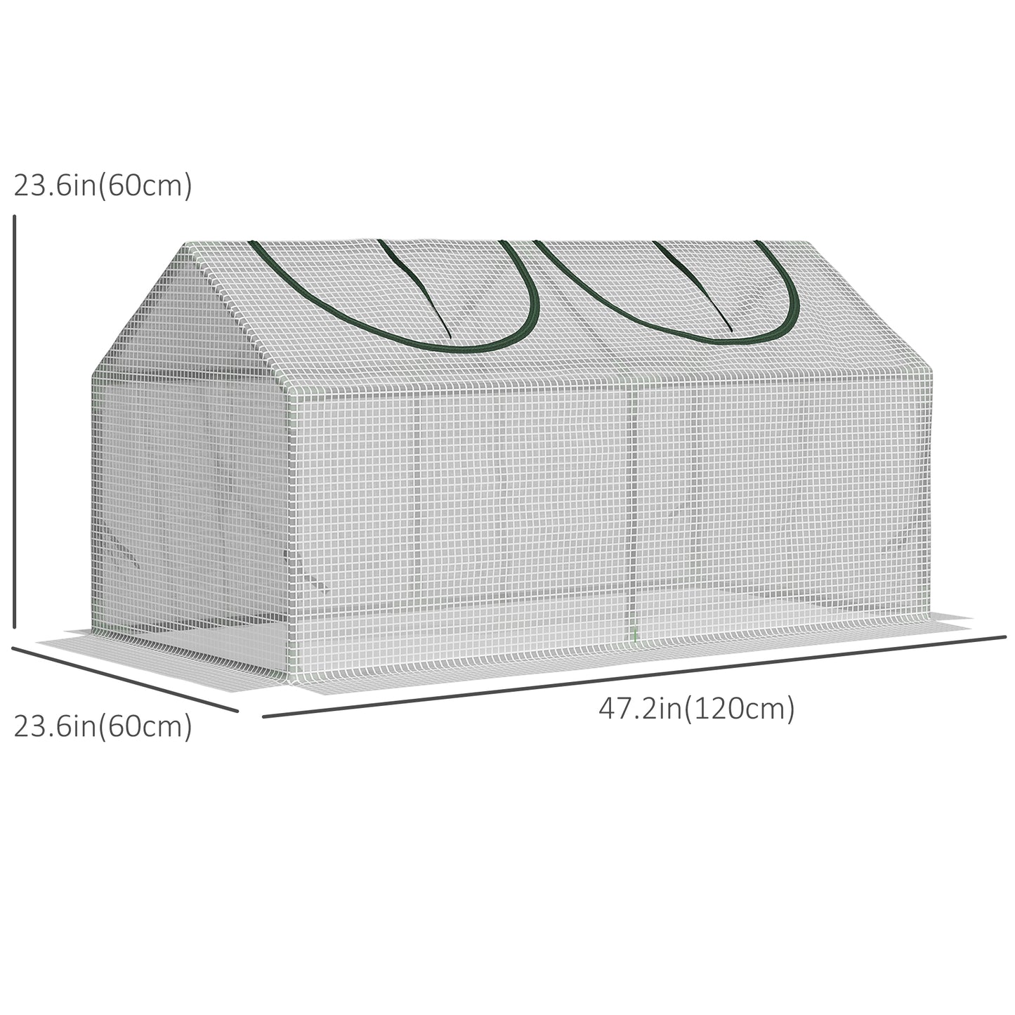 47" x 24" x 24" Portable Mini Tunnel Greenhouse Garden Planting Outdoor Flower Warm House Box with 2 Windows Steel Frame