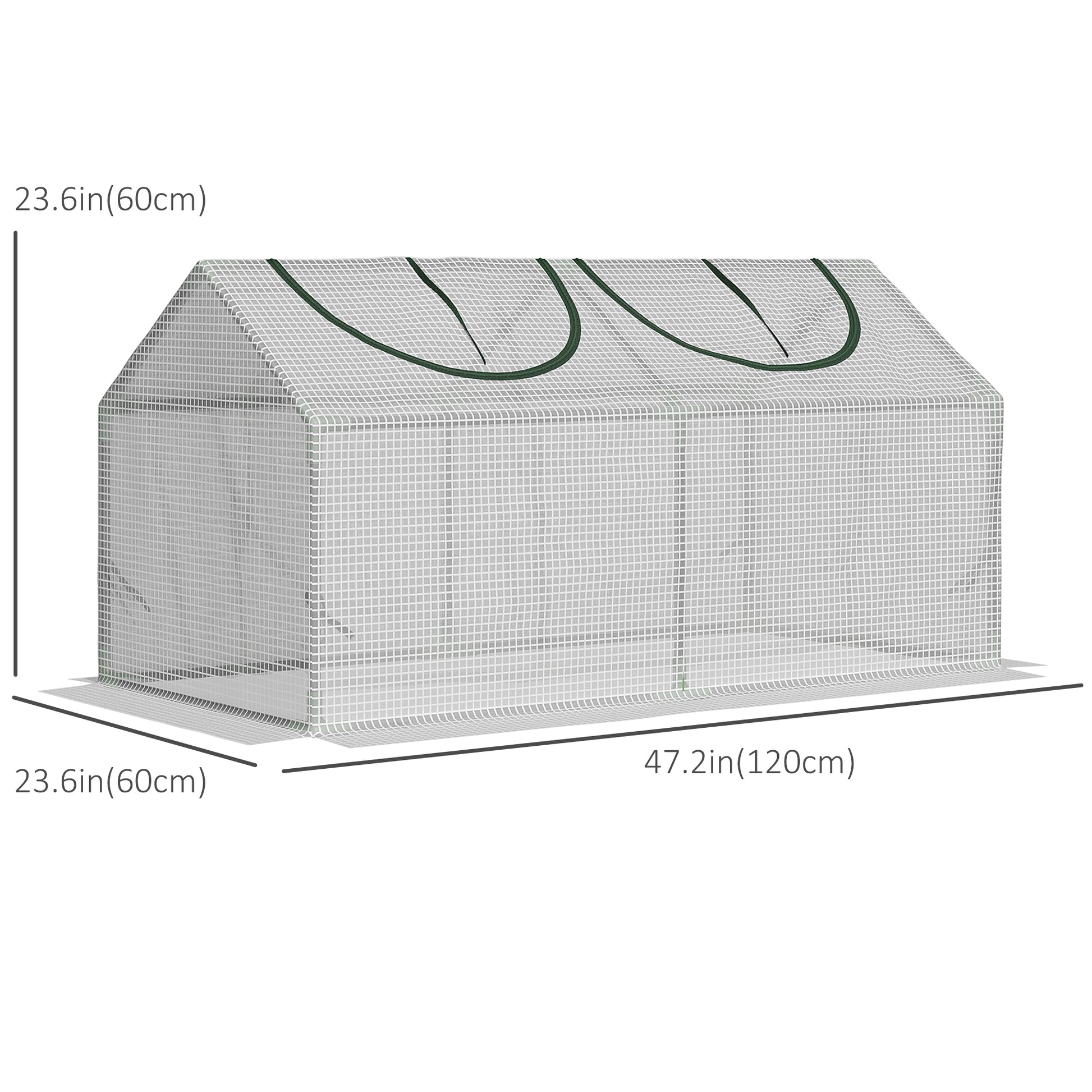 47" x 24" x 24" Portable Mini Tunnel Greenhouse Garden Planting Outdoor Flower Warm House Box with 2 Windows Steel Frame