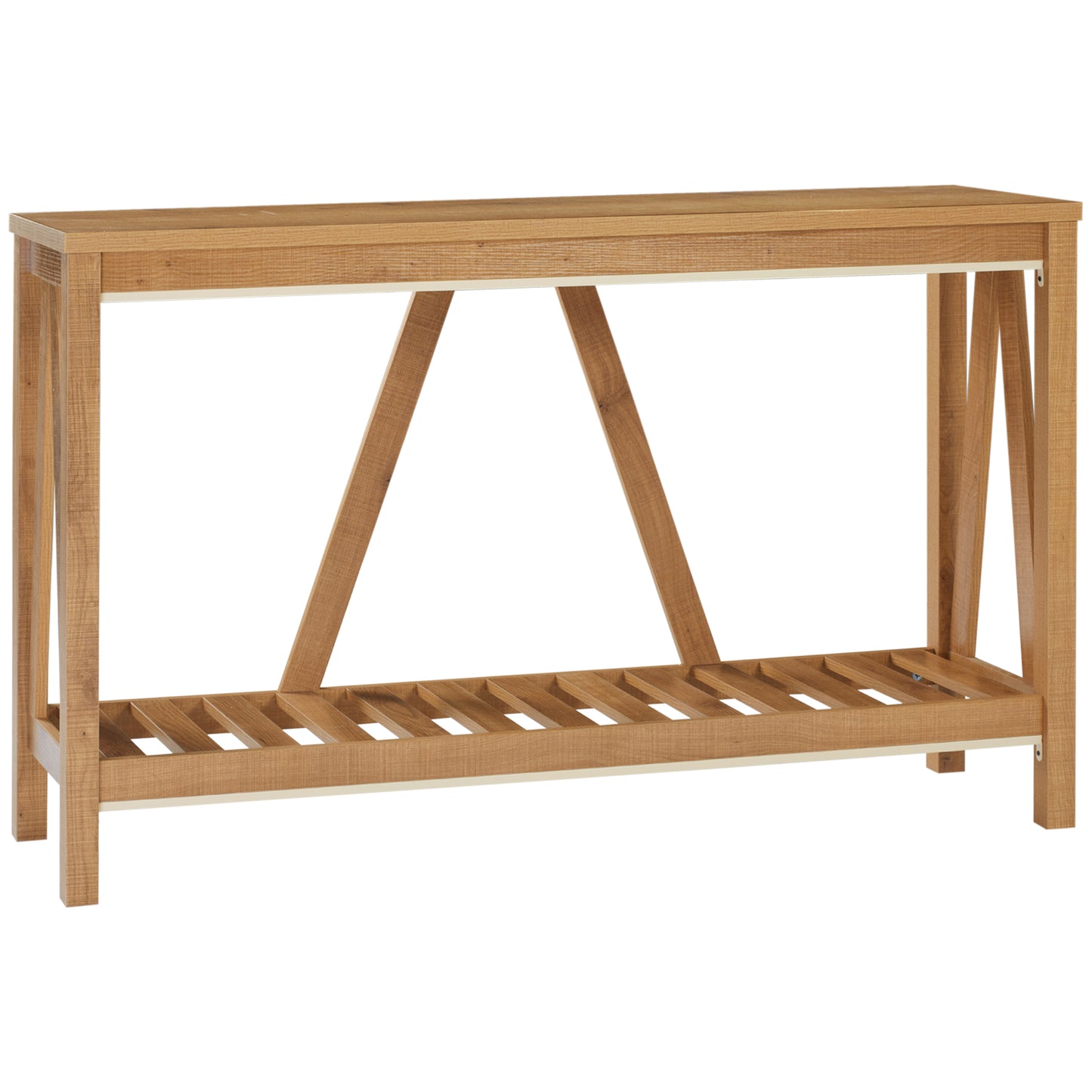 52" Console Table, Farmhouse Narrow Entryway Table with Storage Shelf, Rustic Sofa Table with Anti-tipper for Living Roo