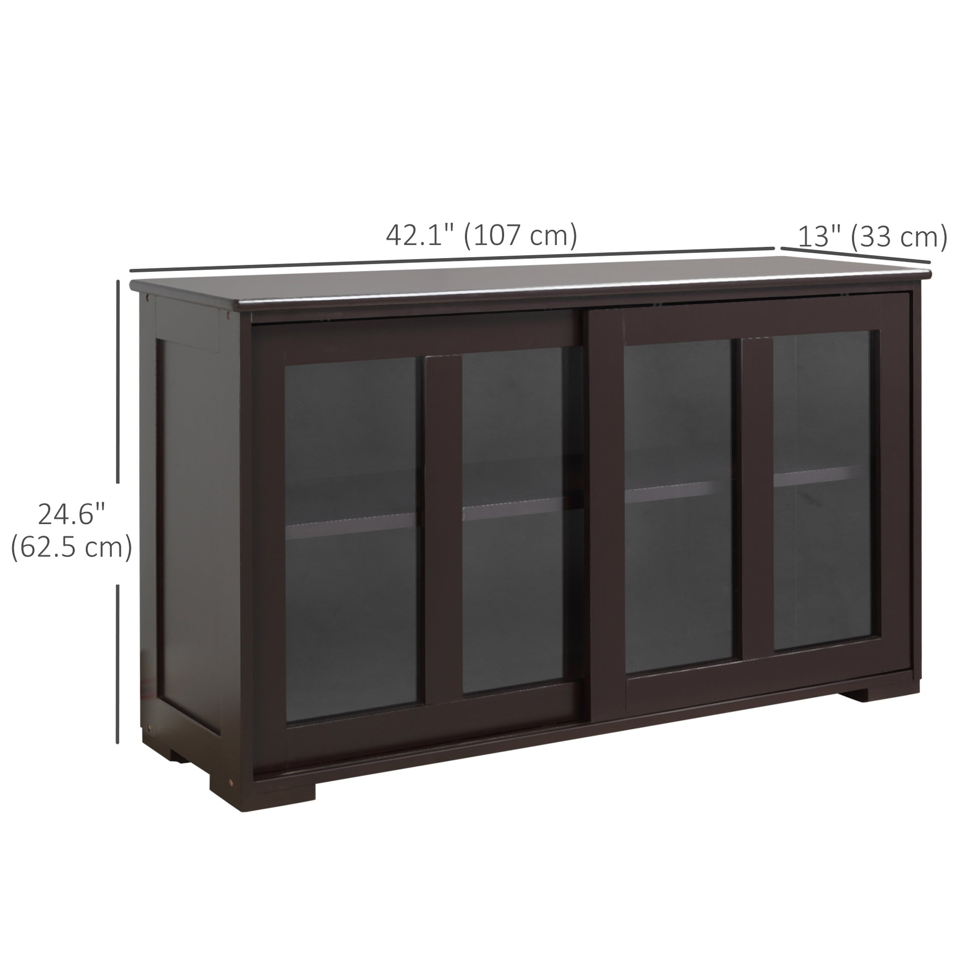 Modern Kitchen Sideboard, Stackable Storage Cabinet, Sliding Glass Door Console, Cupboard Serving Buffet for Kitchen & D
