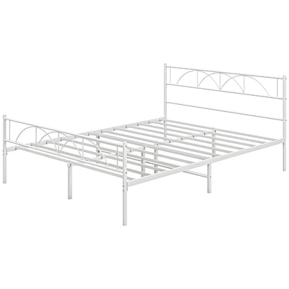 Metal Queen Platform Bed Frame with Headboard, Steel Slat Support, Underbed Storage, No Box Spring Needed, Easy Assembly