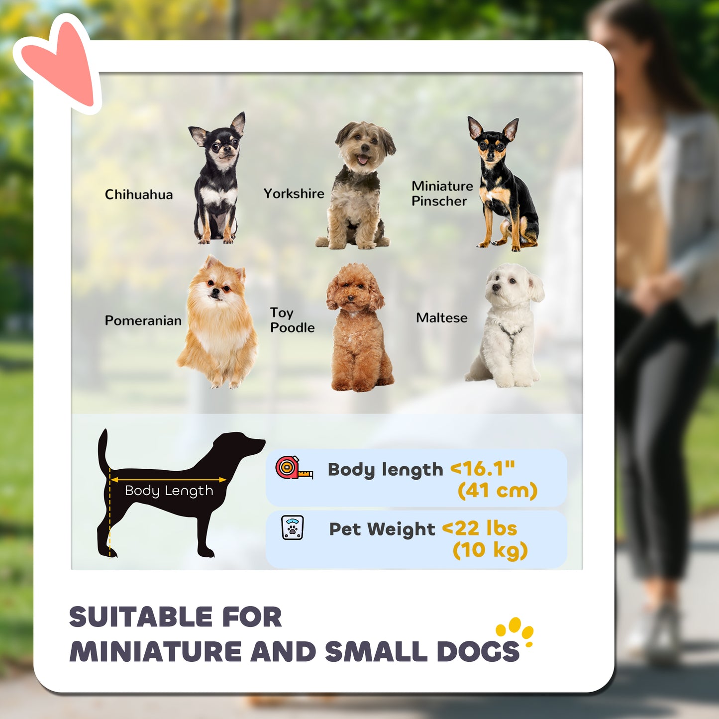 Pet Stroller for Small Dogs, 3 Rubber Wheels Pet Jogger, One-click Easy Folding All-Terrain Dog Stroller, Adjustable Can