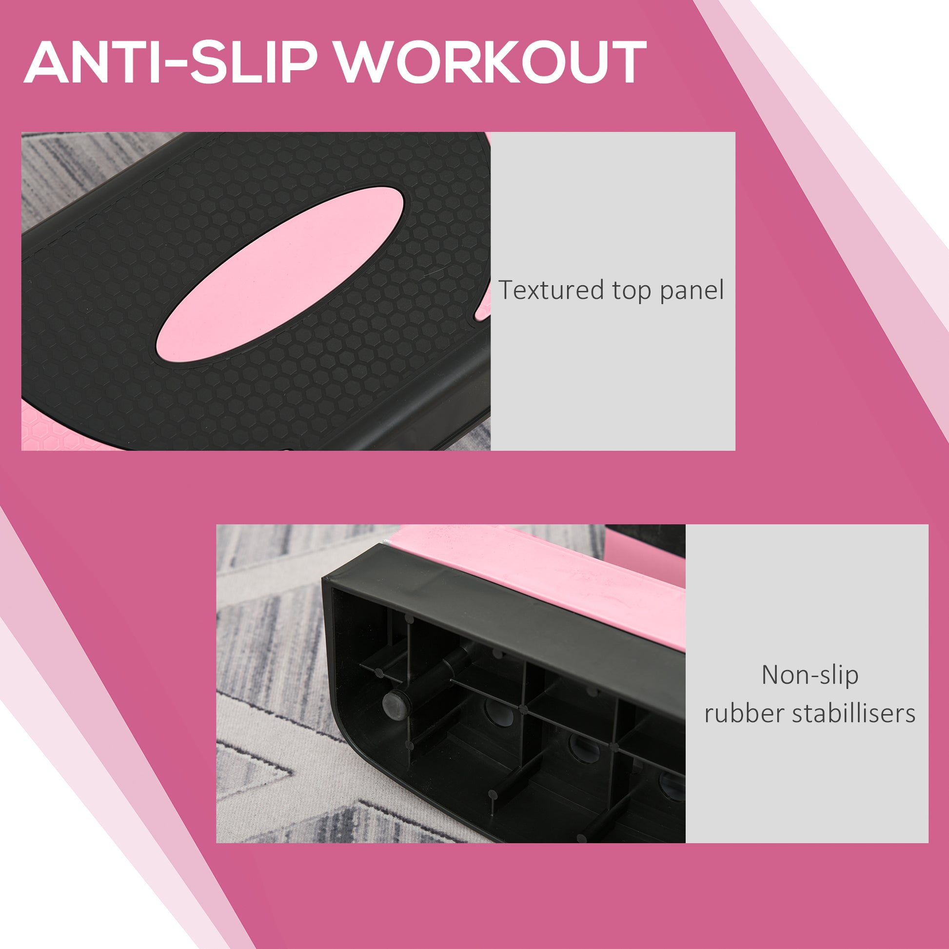 Soozier Adjustable Aerobic Stepper, Exercise Step Platform, Step Exercise Trainer, Workout Fitness Yoga Risers, 4"-6"-8"