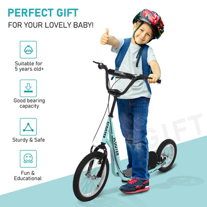 VarietyKart Youth Kick Scooter with Adjustable Handlebar and 16'' Inflatable Rubber Wheel for Kids and Teens 5+ Year Old
