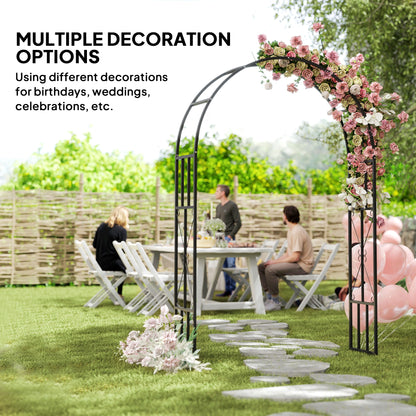 7.3ft Steel Garden Arch Trellis, Garden Arbor Trellis for Climbing Plants Roses Wisteria Vines, Flower Arch Wedding Arch