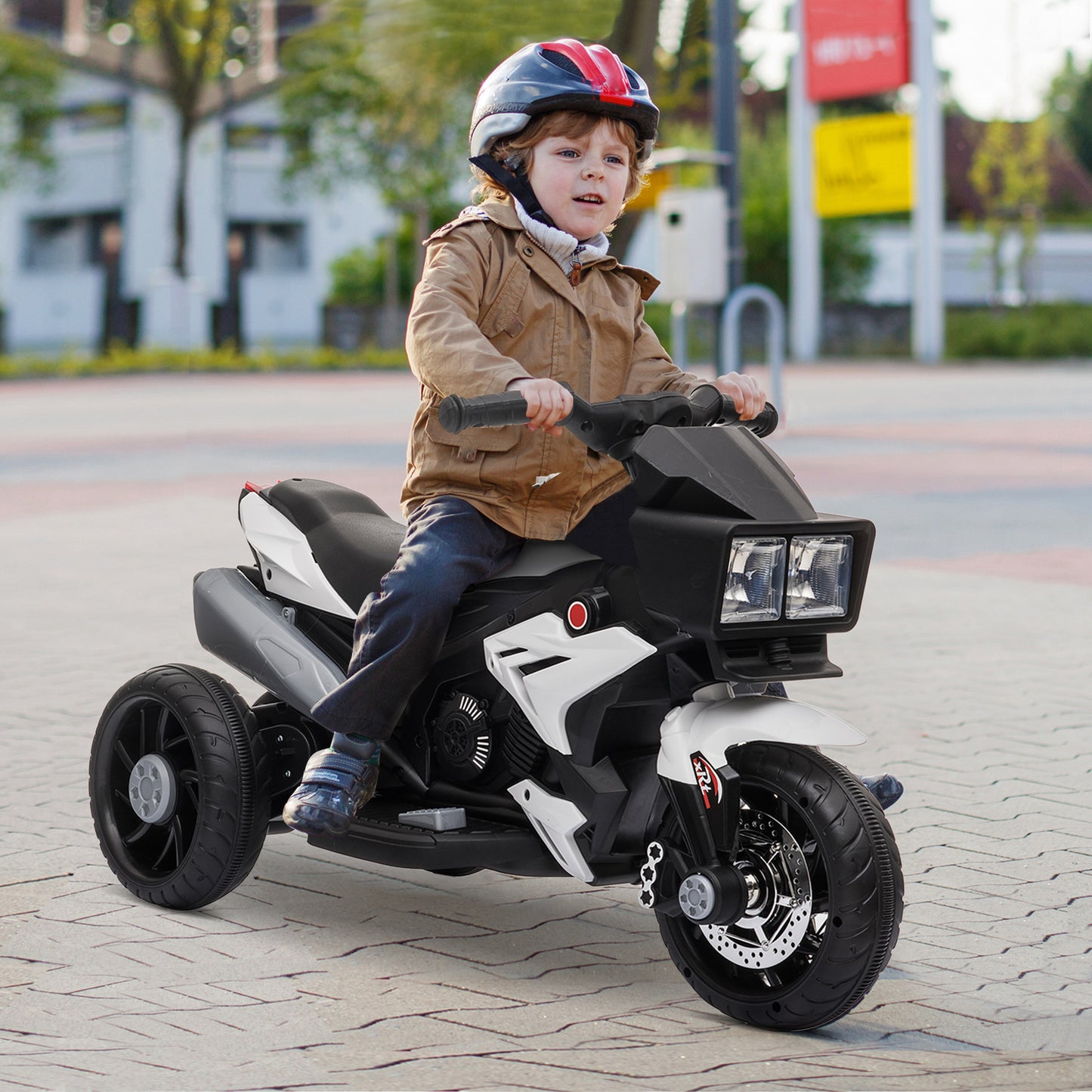 VarietyKart Kids Electric Pedal Motorcycle Ride-On Toy 6V Battery Powered w/ Music Horn Headlights Motorbike for Girls B