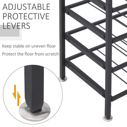 9-Tier Metal Wine Bottle Rack 54 Bottles Freestanding Wine Storage Holder Home Bar Wine Display Stand Cellar Bottle Orga