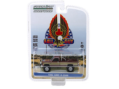 1982 GMC K-2500 Pickup Truck Brown Metallic with Gold Stripes "Fall Guy Stuntman Association" "The Fall Guy" (1981-1986) TV Series "Hollywood Series" Release 26 1/64 Diecast Model Car by Greenlight