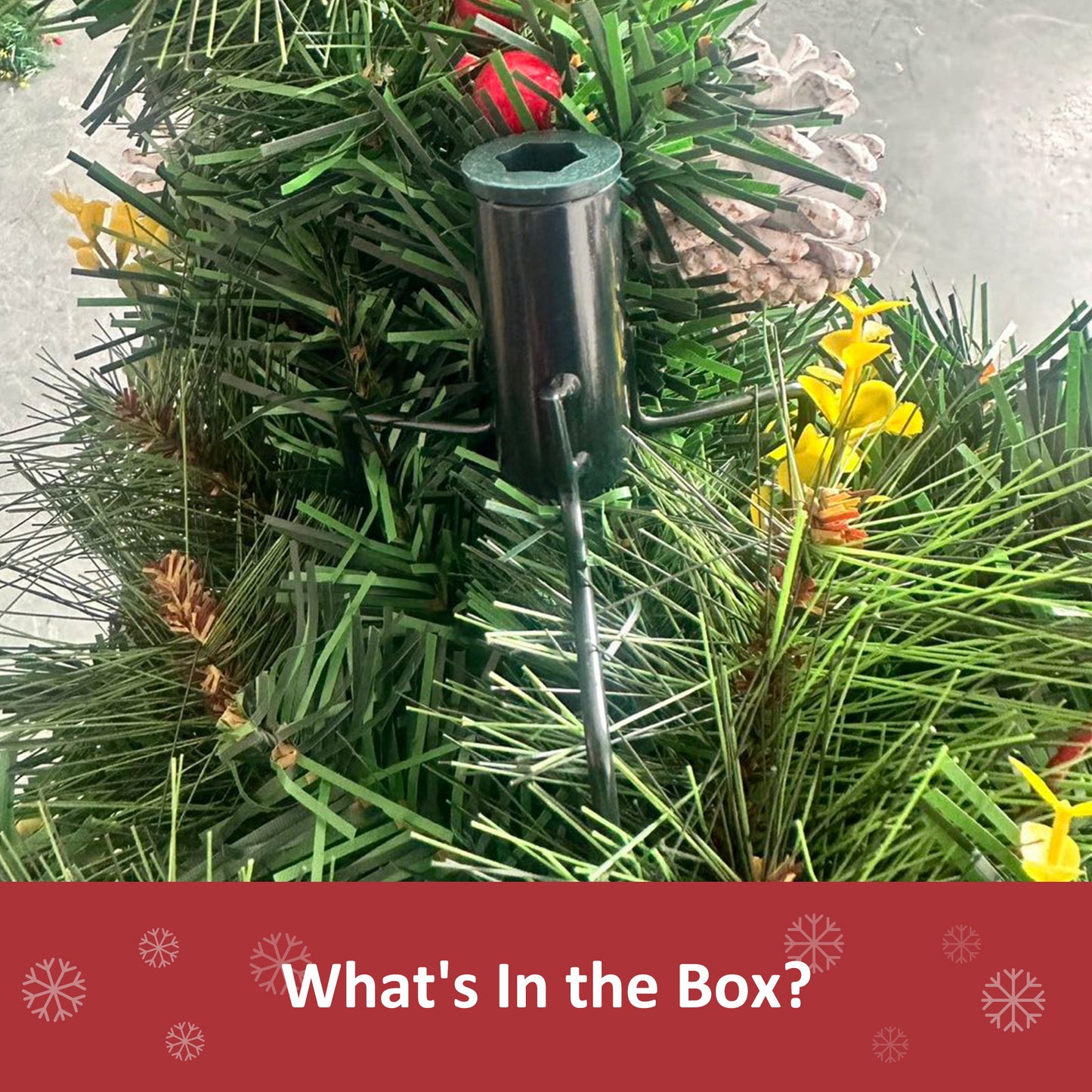 2.5ft 2 Pieces Prelit Artificial Christmas Tree with LED Light Mini Xmas Tree with Small Berry Pine Needles Pinecones De