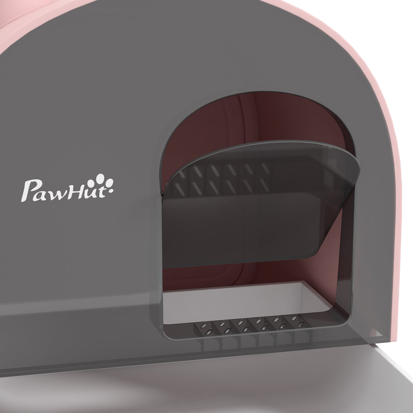 Cat Litter Box with Lid, Removable Tray, Scoop, Filter, Pink
