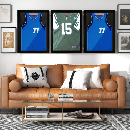 Set of 3 Jersey Display Frame Case, Acrylic Sports Shirt Shadow Box for Basketball Football Baseball, 23.5" x 31.5", Bla