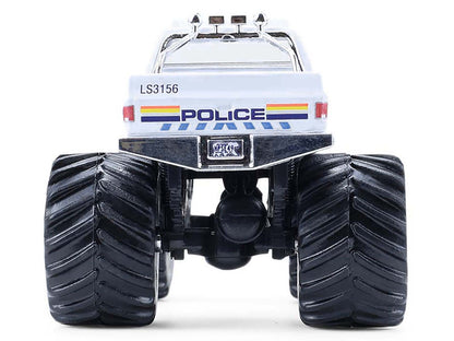 1986 Chevrolet Silverado Monster Truck "Royal Canadian Mounted Police" White with Stripes "Kings of Crunch - Hot Pursuit" Special Edition 1/64 Diecast Model Car by Greenlight
