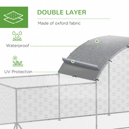 21.7' x 6.2' Metal Chicken Run with Waterproof and Anti-UV Cover