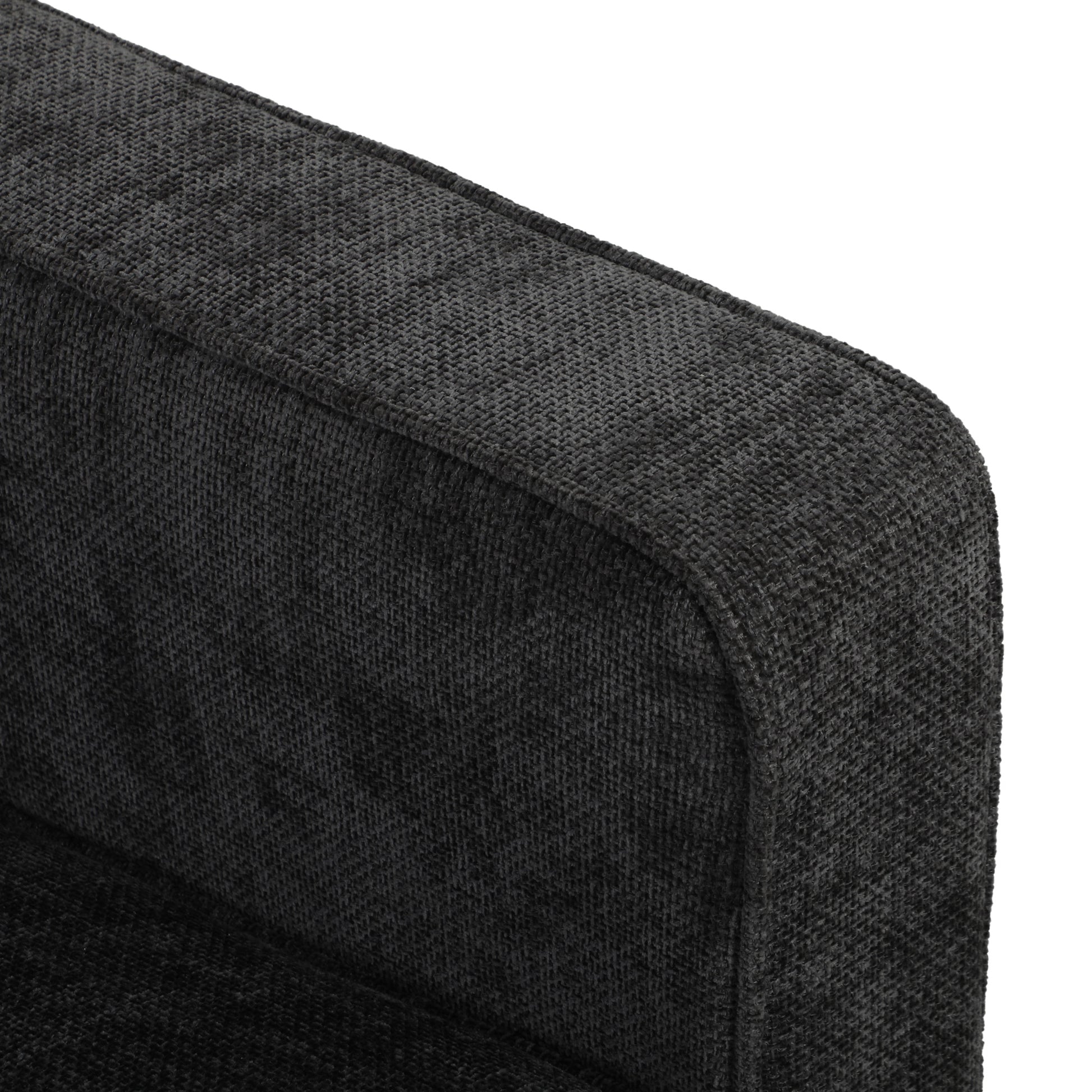 3 Seater Sofa Upholstered with Padded Cushion Modern Button Tufted Couch with Wood Legs, Dark Grey
