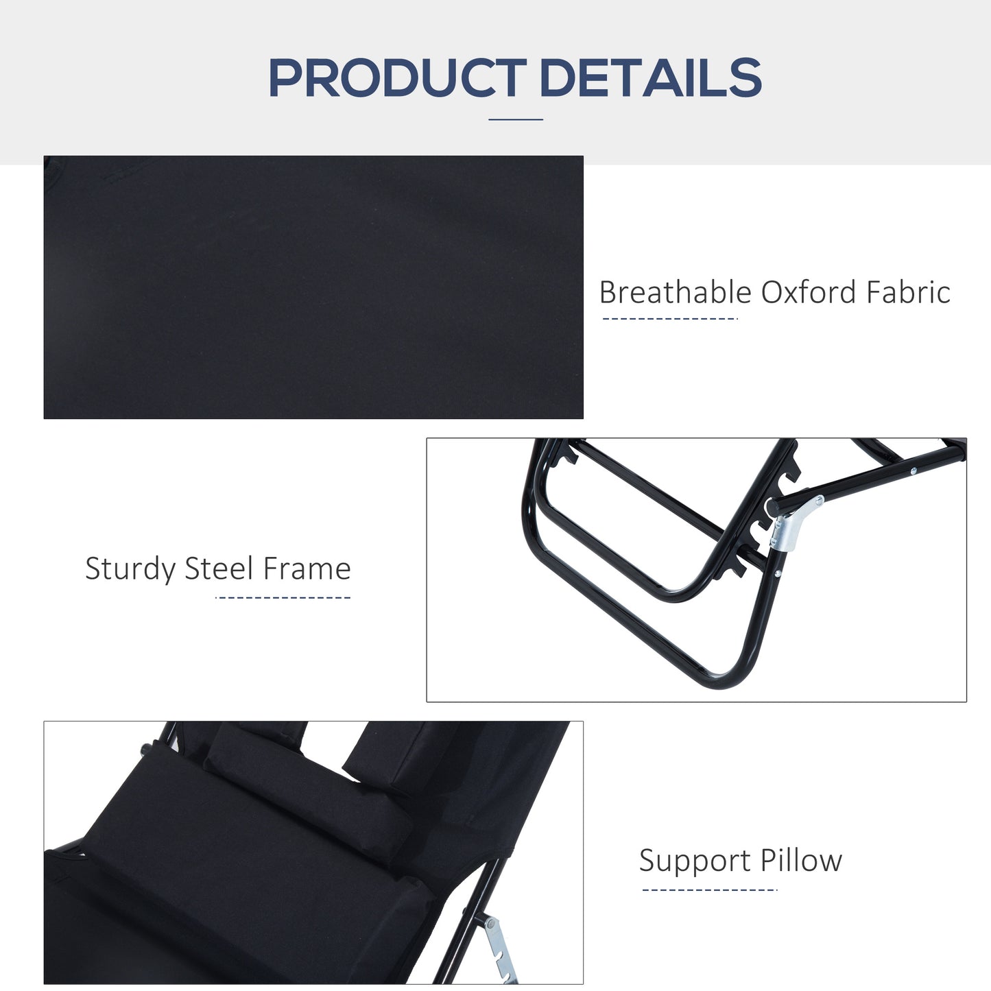 Adjustable Outdoor Lounge Chair, Garden Folding Chaise Lounge with Face Hole Reclining Tanning Chair Seat, Folding Campi