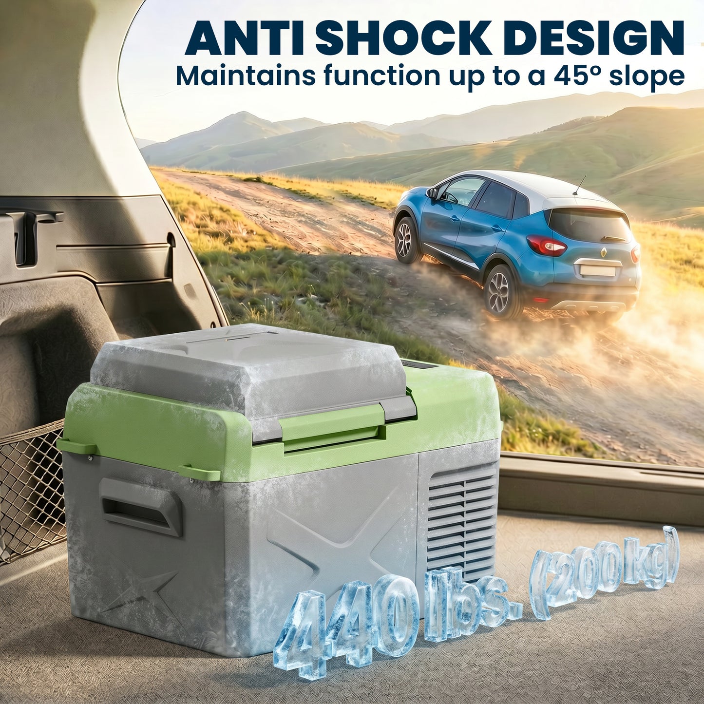 12 Volt Car Refrigerator, 12QT Car Fridge Electric Cooler, 12/24V DC and 110-240V AC, -4℉~68℉, Portable Refrigerator