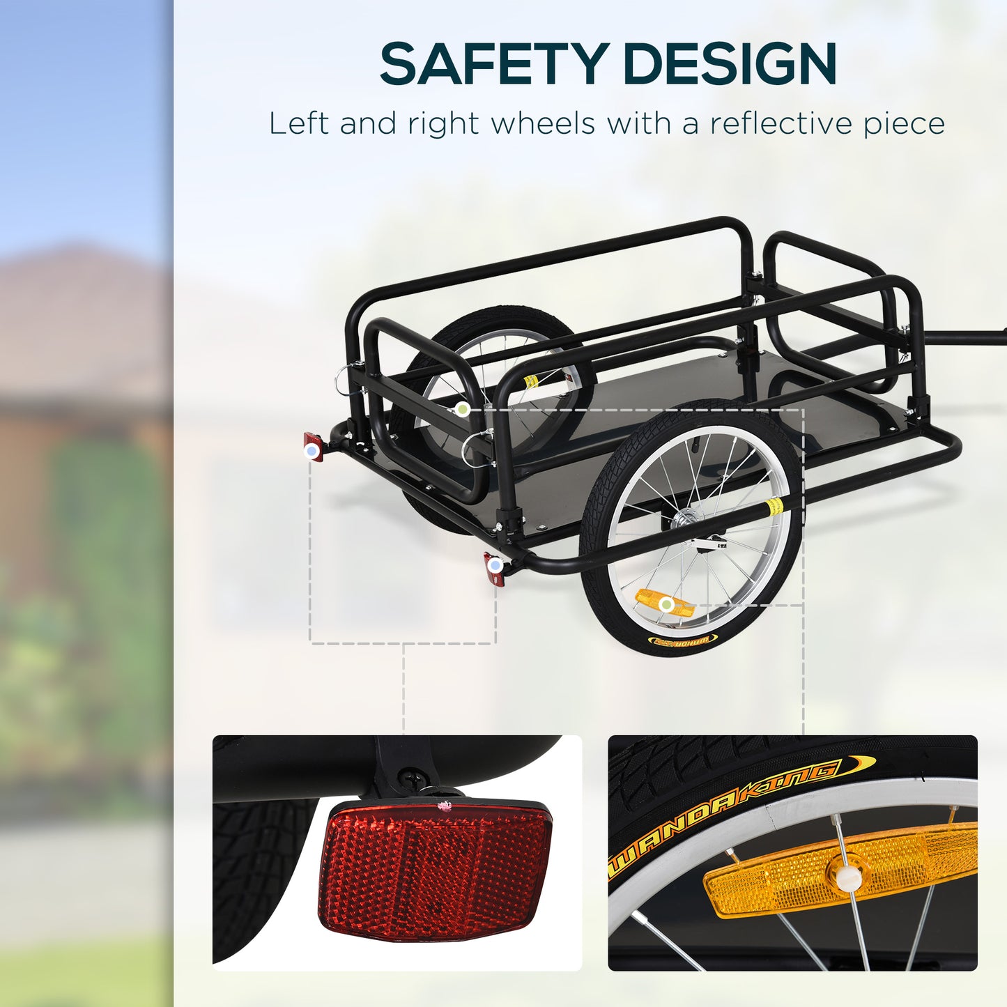 VarietyKart Folding Bicycle Cargo Trailer Utility Bike Cart Travel Luggage Carrier Garden Patio Tool New, Black