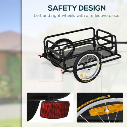 VarietyKart Folding Bicycle Cargo Trailer Utility Bike Cart Travel Luggage Carrier Garden Patio Tool New, Black