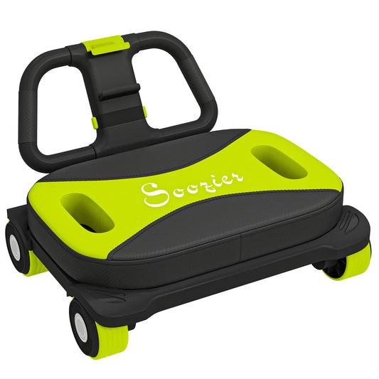 Soozier Ab Wheel Roller, Automatic Rebound Abdominal Wheel, Core Training Equipment with Phone Holder and Foldable Handl