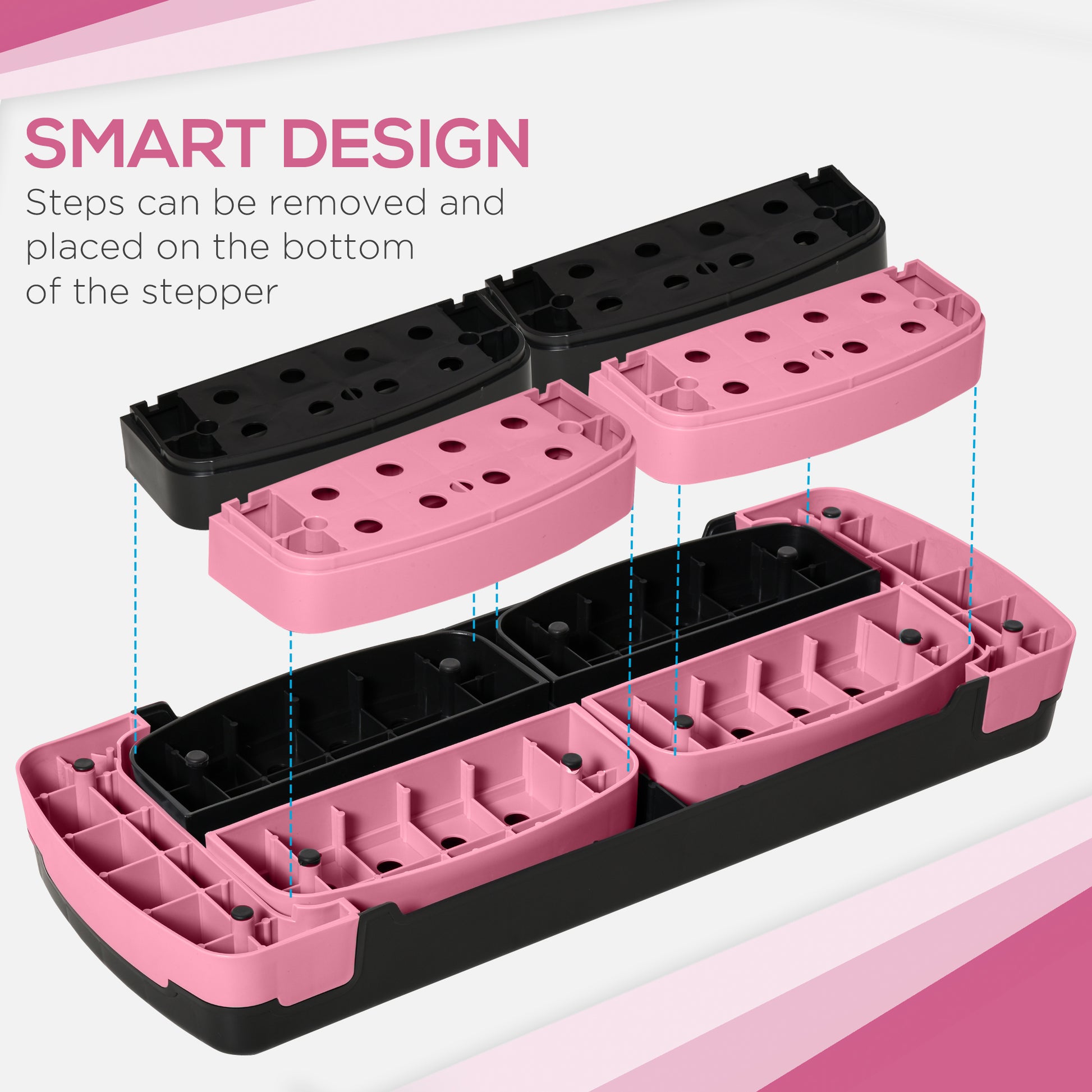 Soozier Adjustable Aerobic Stepper, Exercise Step Platform, Step Exercise Trainer, Workout Fitness Yoga Risers, 4"-6"-8"