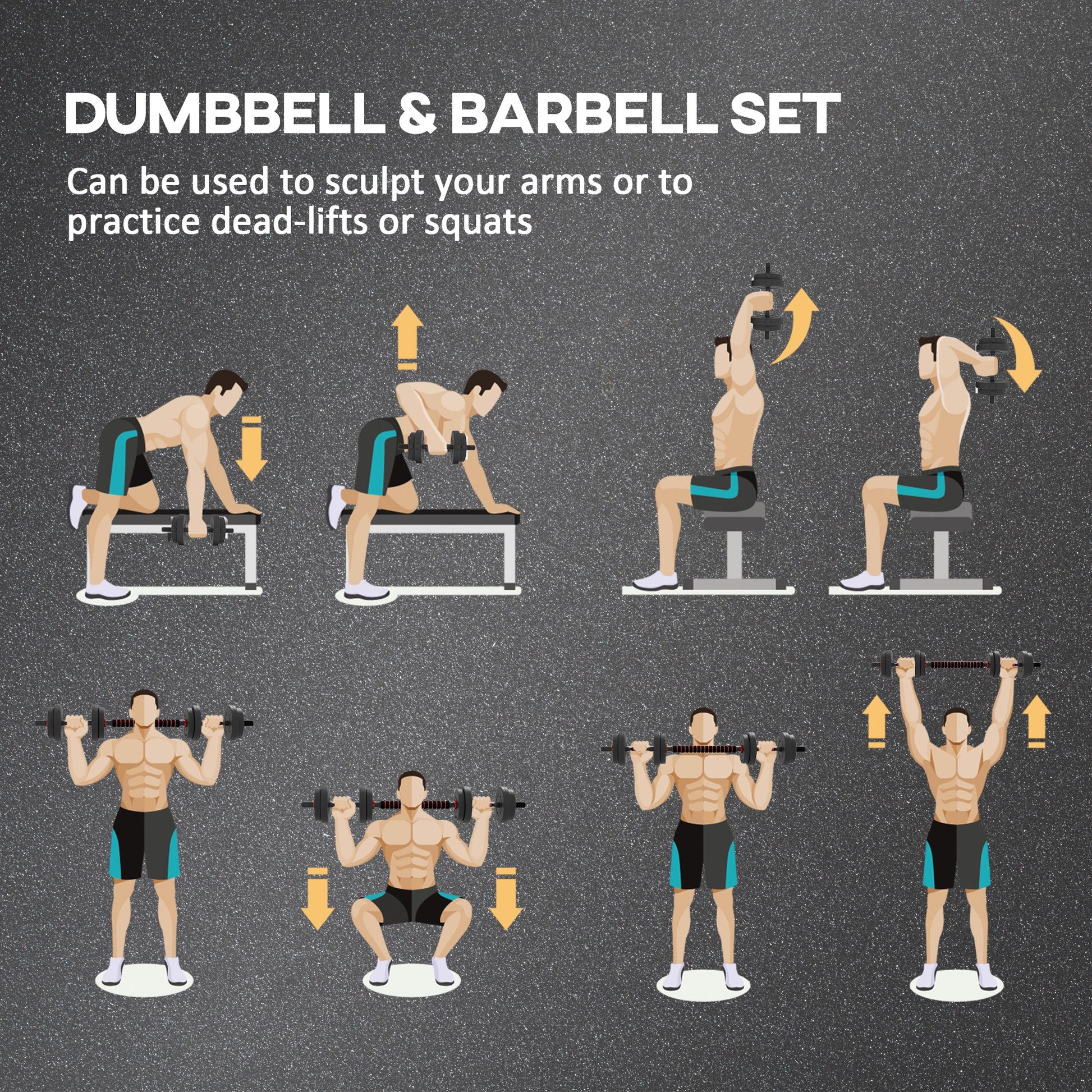 Soozier 33lbs 2-in-1 Adjustable Dumbbells Weight Set, Dumbbell Hand Weights Barbell for Body Fitness, Lifting Training f