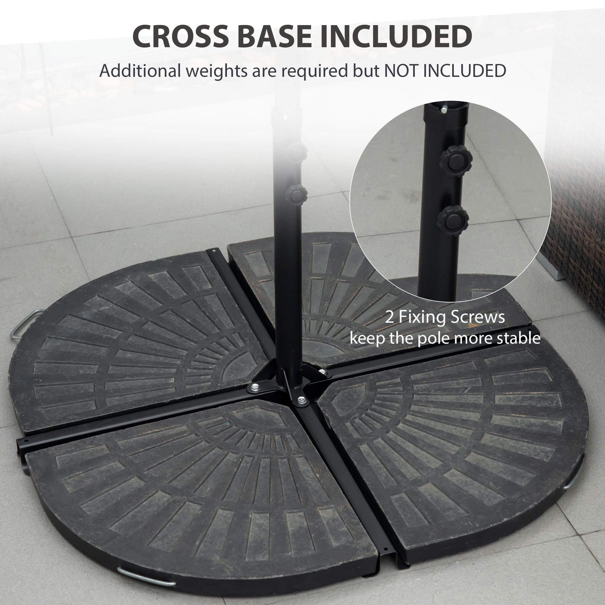 8.5FT Offset Patio Umbrella with 360° Rotation, Outdoor Cantilever Roma Parasol Hanging Sun Shade Canopy Shelter with Cr