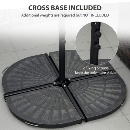 8.5FT Offset Patio Umbrella with 360° Rotation, Outdoor Cantilever Roma Parasol Hanging Sun Shade Canopy Shelter with Cr