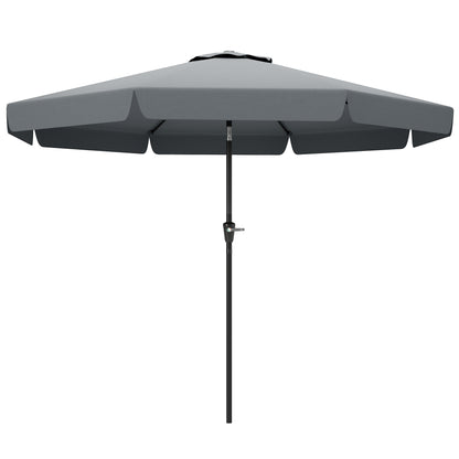 8.5 ft Outdoor Market Table Umbrella, Round Patio Umbrella with Tilt and Crank for Garden, Backyard, Deck, Dark Grey