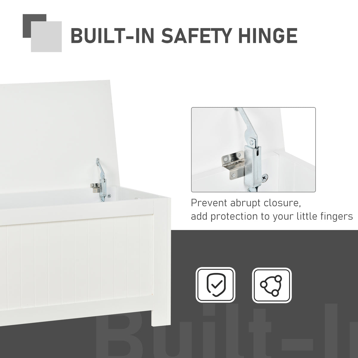 Large Storage Box Storage Trunk Cabinet Container with Lid and 2 Safety Hinges, White