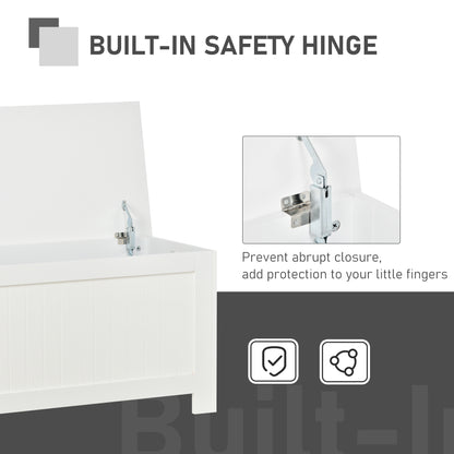 Large Storage Box Storage Trunk Cabinet Container with Lid and 2 Safety Hinges, White