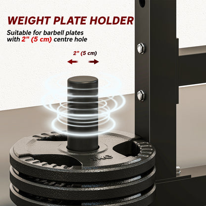 Soozier Adjustable Squat Rack, 660 lbs Multi-Function Barbell Rack for Weight Lifting and Home Gym Strength Training, Bl