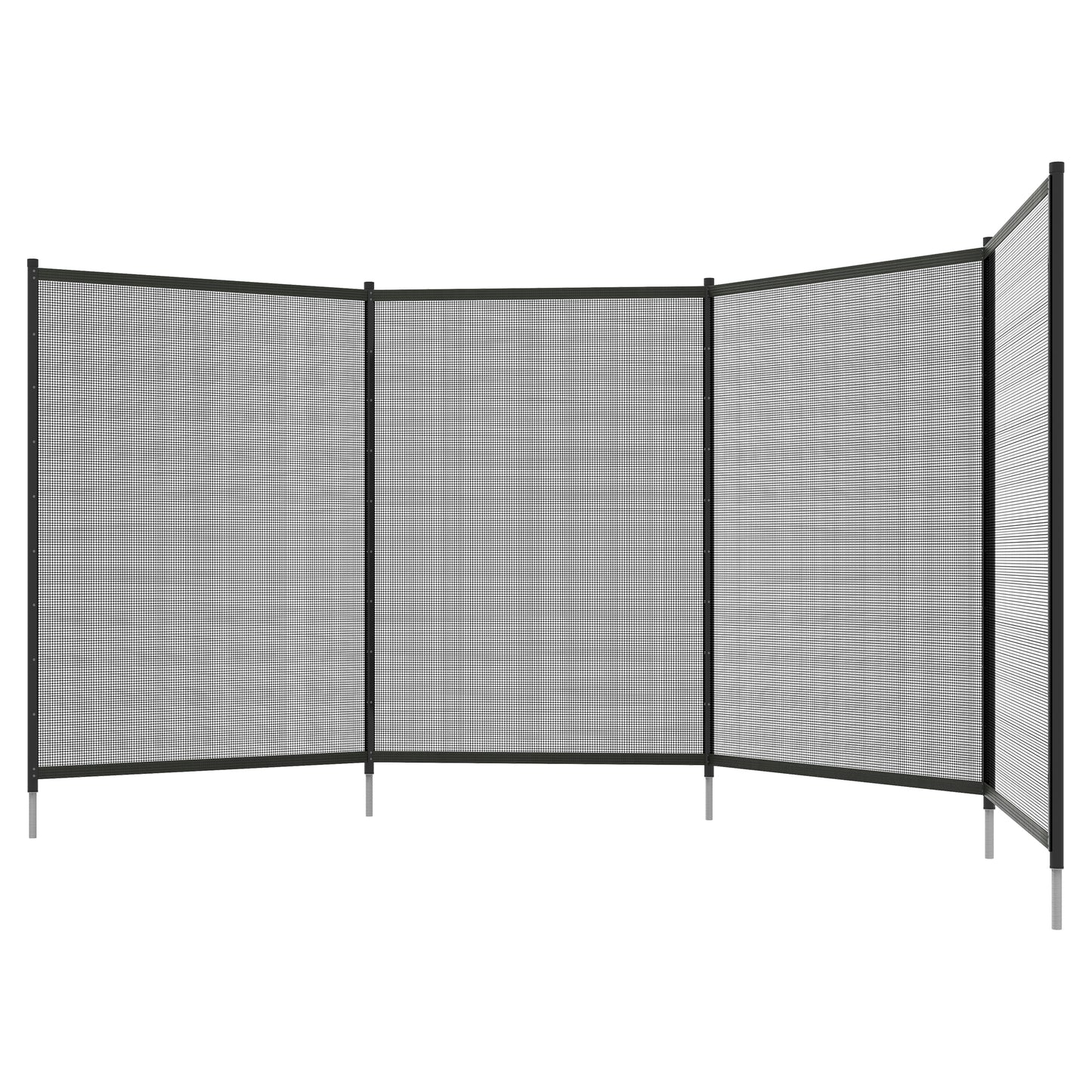 4-Panel Swimming Pool Fence, Aluminium Rustproof Pool Fencing, Overall Size 4' x 12', Black