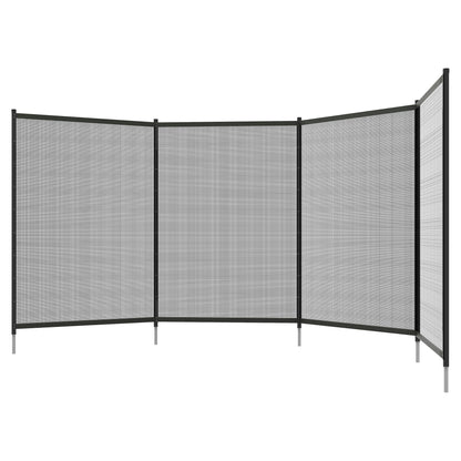 4-Panel Swimming Pool Fence, Aluminium Rustproof Pool Fencing, Overall Size 4' x 12', Black
