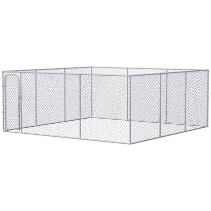 227.7 Sq. Ft. Dog Playpen Outdoor with Galvanized Steel Frame, for Small and Medium Dogs, 15.1' x 15.1' x 6'