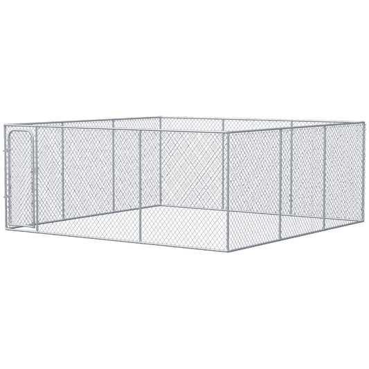 227.7 Sq. Ft. Dog Playpen Outdoor with Galvanized Steel Frame, for Small and Medium Dogs, 15.1' x 15.1' x 6'