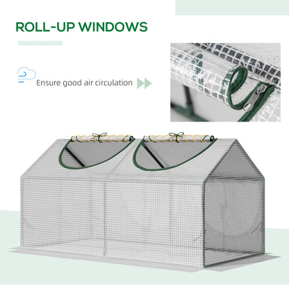 47" x 24" x 24" Portable Mini Tunnel Greenhouse Garden Planting Outdoor Flower Warm House Box with 2 Windows Steel Frame