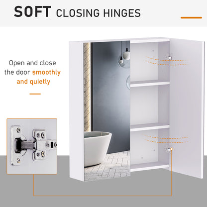 Wall Mount Medicine Cabinet with Mirror, Bathroom Mirror Cabinet Storage Organizer with Adjustable Shelf, Double Door Cu