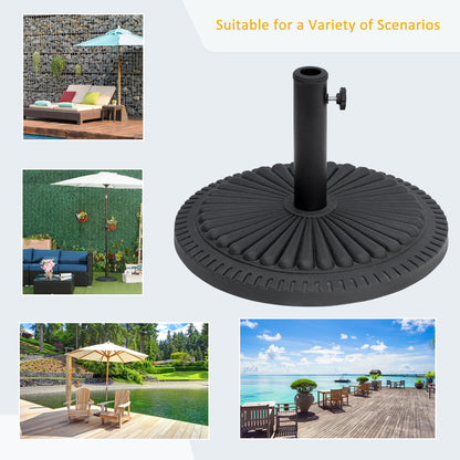 Patio Umbrella Base Stand, Round Cement Parasol Holder for Outdoor, Patio, Garden, Beach, Fits Φ1.4", Φ1.5" and Φ 2" Pol