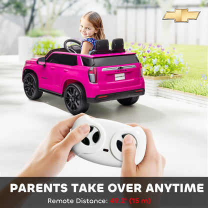 VarietyKart Licensed Chevrolet Tahoe Kids Ride on Car, 12V 7AH Toddler Electric Car with Parent Remote Control, 3 Speeds