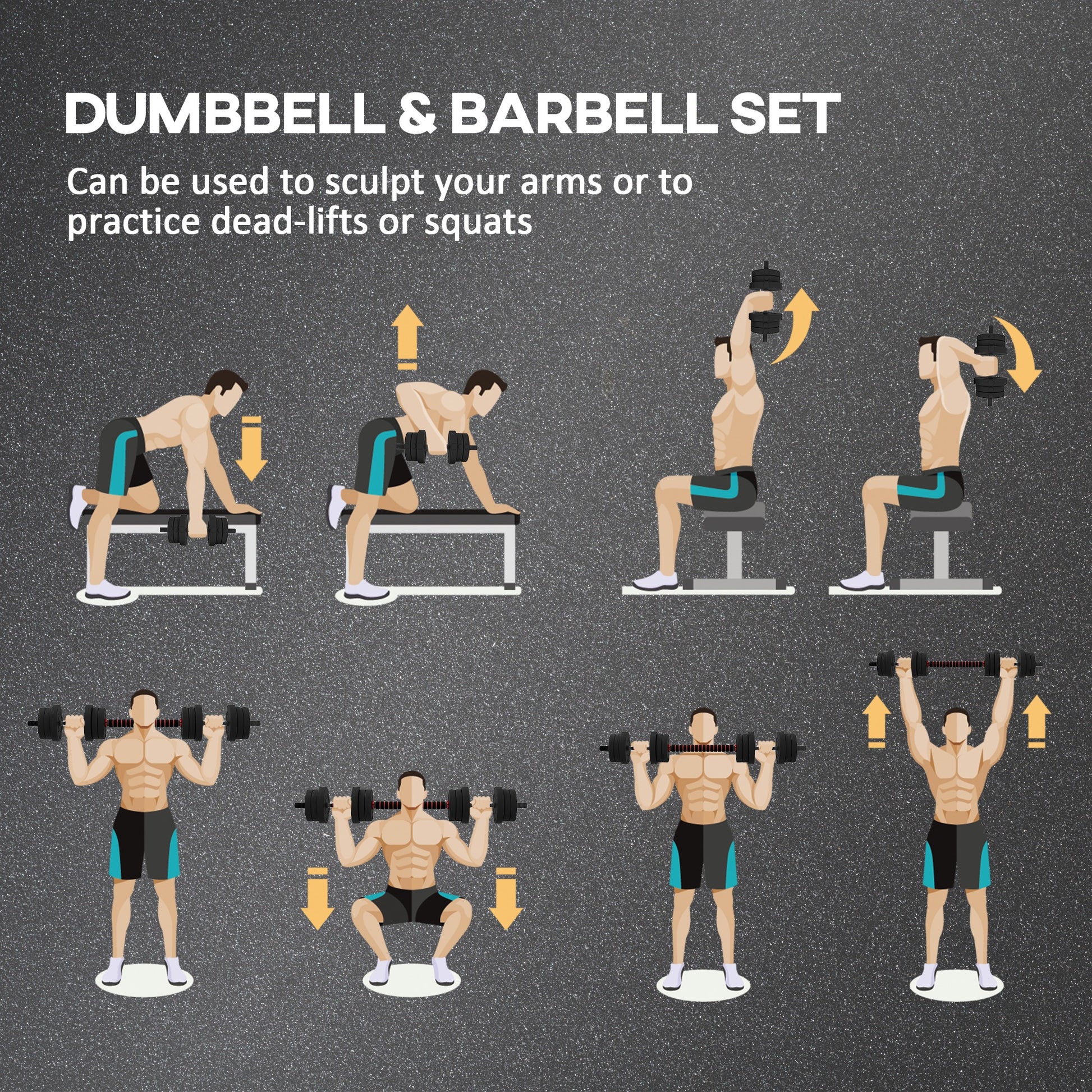 Soozier 44lbs 2-in-1 Adjustable Dumbbells Weight Set, Dumbbell Hand Weights Barbell for Body Fitness, Lifting Training f