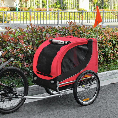 VarietyKart Dog Bike Trailer, Pet Cart Bicycle, Wagon Cargo Carrier Attachment with Hitch, Reflectors, Flag for Small Me