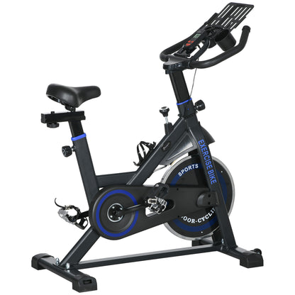 Soozier Adjustable Upright Stationary Exercise Bike w/ LCD Display, Indoor Cycling Bike for Home w/ Adjustable Resistanc