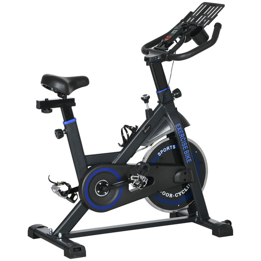 Soozier Adjustable Upright Stationary Exercise Bike w/ LCD Display, Indoor Cycling Bike for Home w/ Adjustable Resistanc