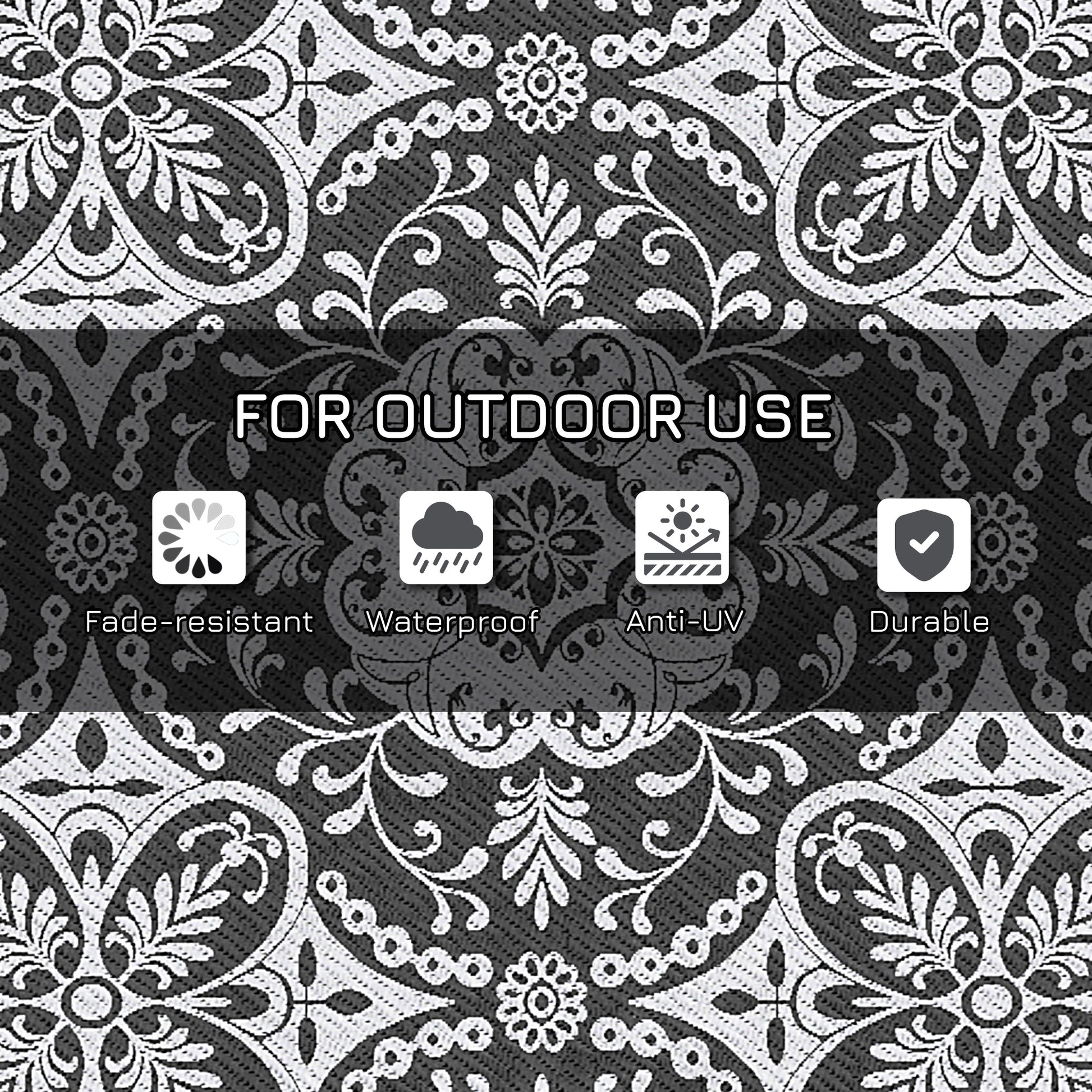 Portable Outdoor Rug with Carry Bag, 9' x 18' Reversible Mat, Waterproof Plastic Straw RV Rug for Backyard, Deck, Picnic