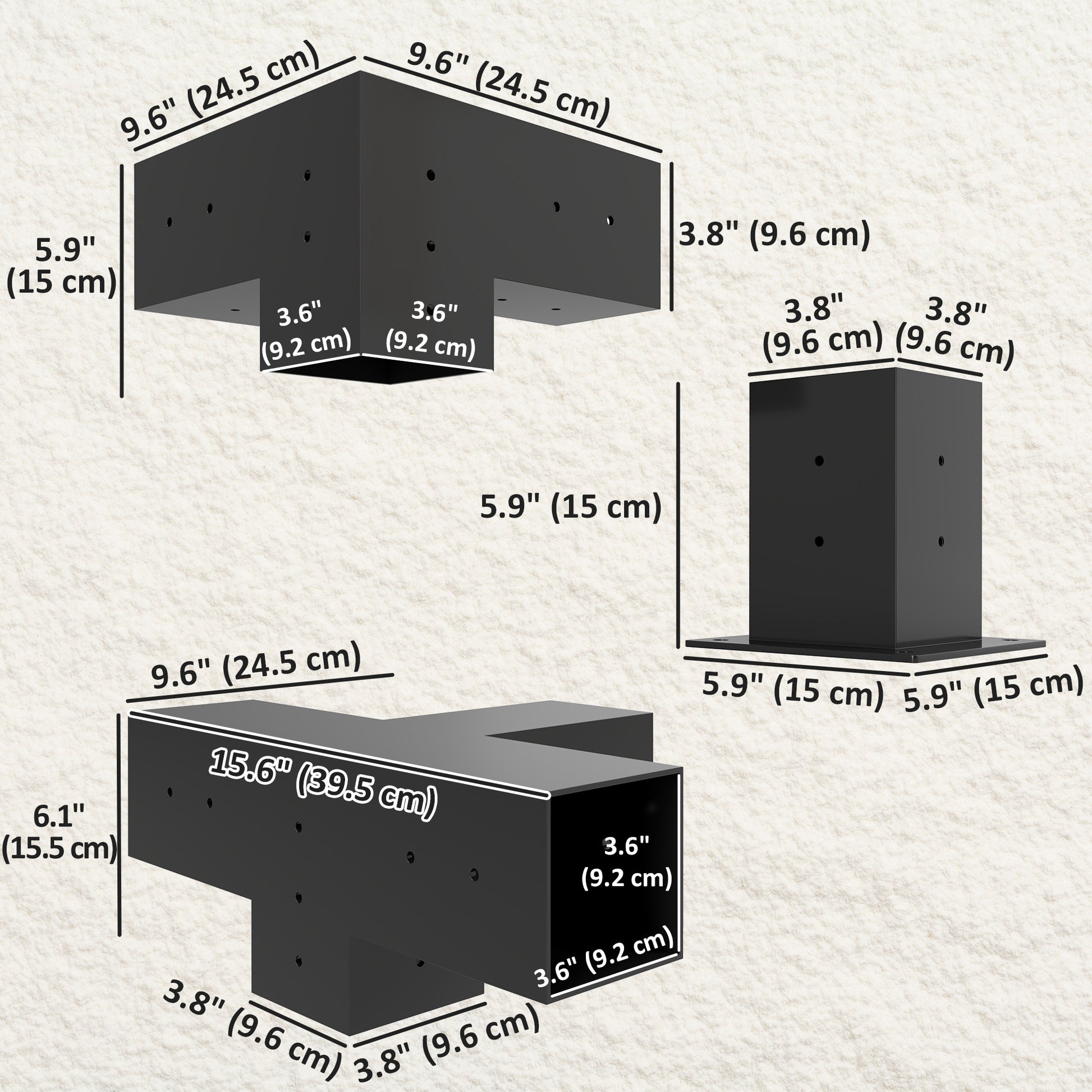 12PCS Pergola Kit, Pergola Brackets with 3-Way & 4-Way Corner Brackets for 4"x4" (Actual 3.6"x3.6") Lumber