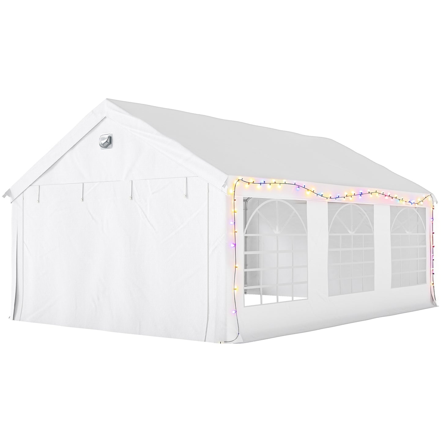 20' x 13' Party Tent, Heavy Duty Gazebo Canopy with Windows, Outdoor Party Wedding Tent with 4 Removable Sidewalls White