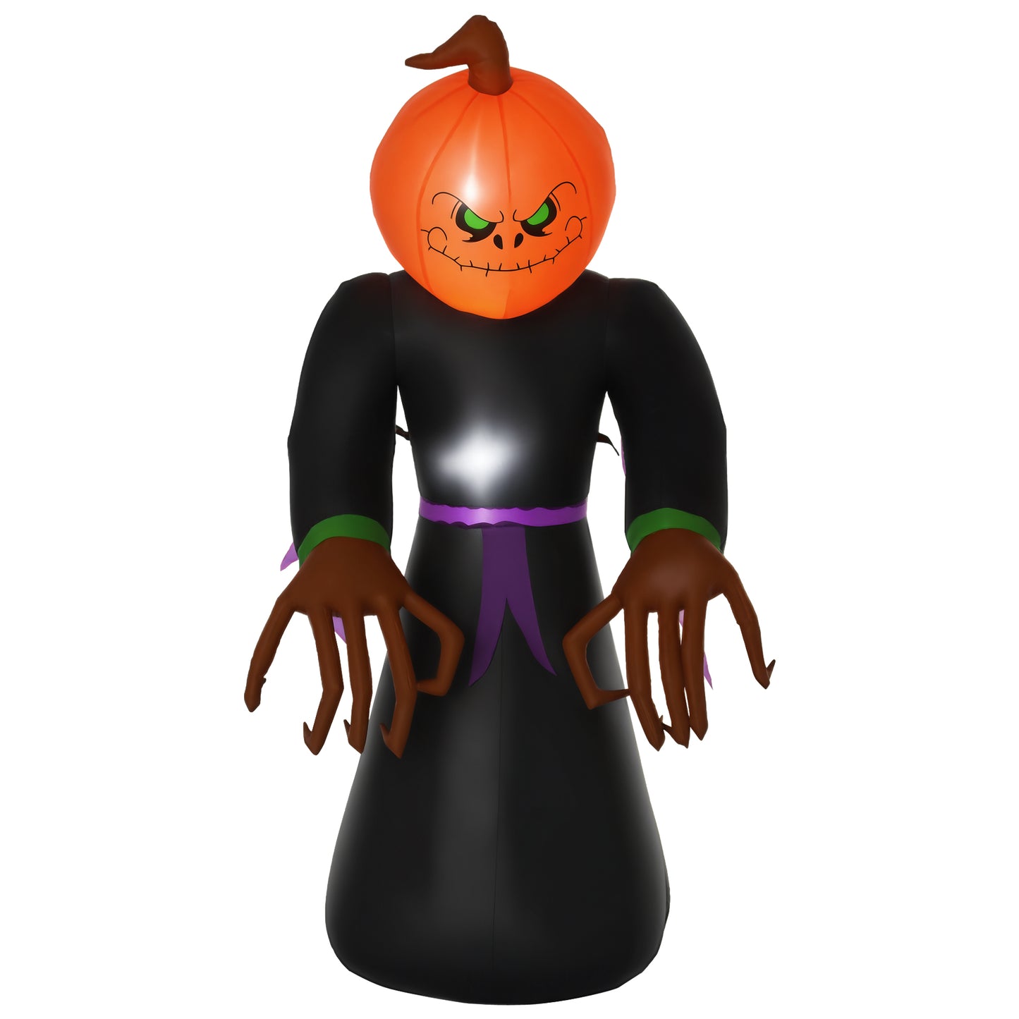 7ft Inflatable Halloween Decoration Pumpkin Reaper, Blow-Up Outdoor LED Yard Display with Lights for Garden, Party, Holi
