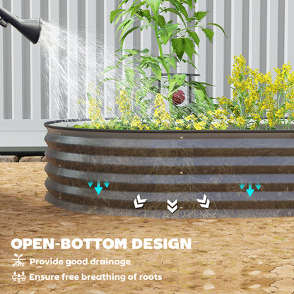 6' x 3' x 1' Large Outdoor Planter Box, Galvanized Raised Garden Bed with Metal Plant Stake, Black